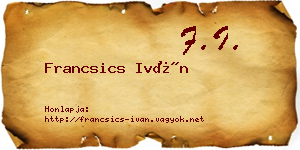 Francsics Iván névjegykártya